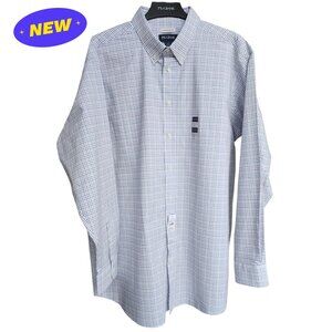 18 36/37 White Multicolor Dress Shirt Traditional Fit Dark Jos A Bank New Mens